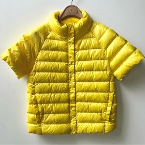 Max&Co (Max Mara) Down Quilted Short Sleeve Puffer Jacket, Yellow, 36, US 00